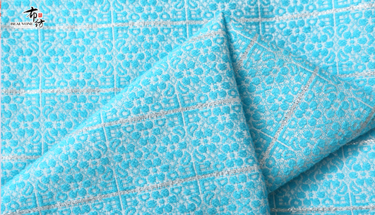 银线格提花面料F05446